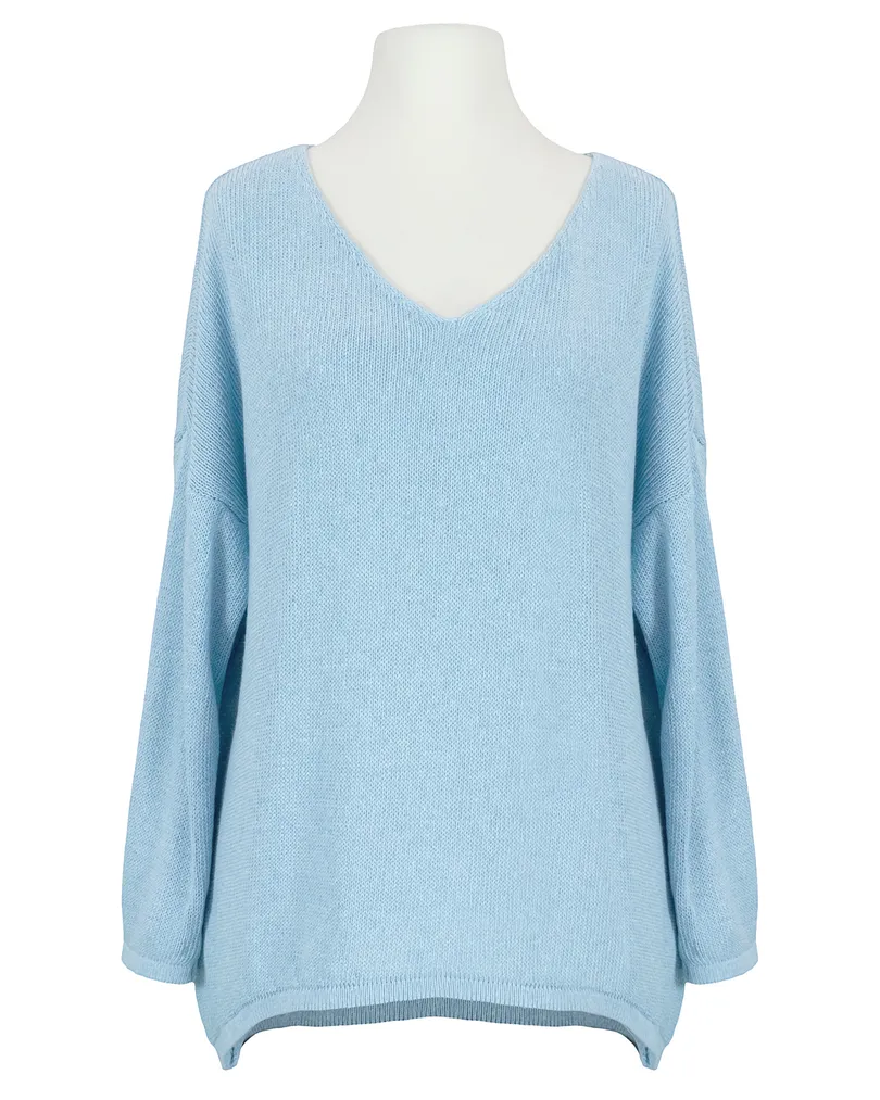 Pullover V-Ausschnitt in hellblau von Selected Touch