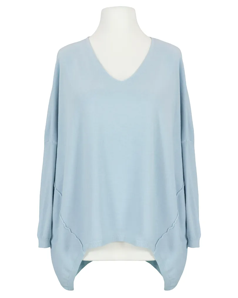 Pullover V-Ausschnitt in  hellblau von Moda Italia (Bild 1)