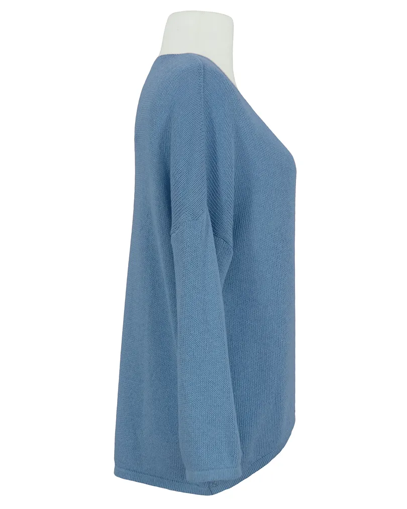 Pullover V-Ausschnitt in  jeansblau von Selected Touch (Bild 2)