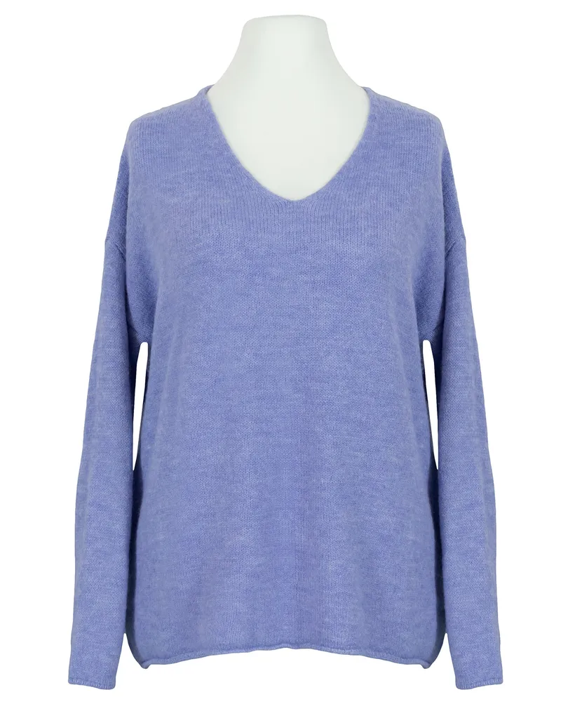 Pullover V-Ausschnitt in  lavendelblau von Italia Moda (Bild 1)