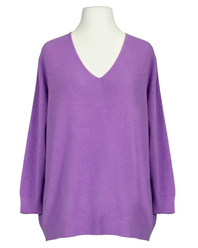 Pullover V-Ausschnitt in  lila von Made in Italy (Bild 1)