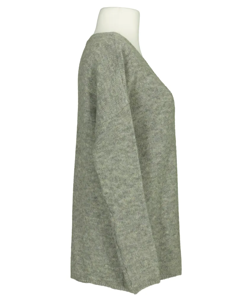 Pullover V-Ausschnitt in  oliv von Made in Italy (Bild 2)