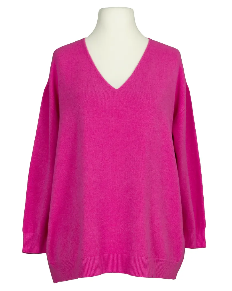 Pullover V-Ausschnitt in pink von Made in Italy