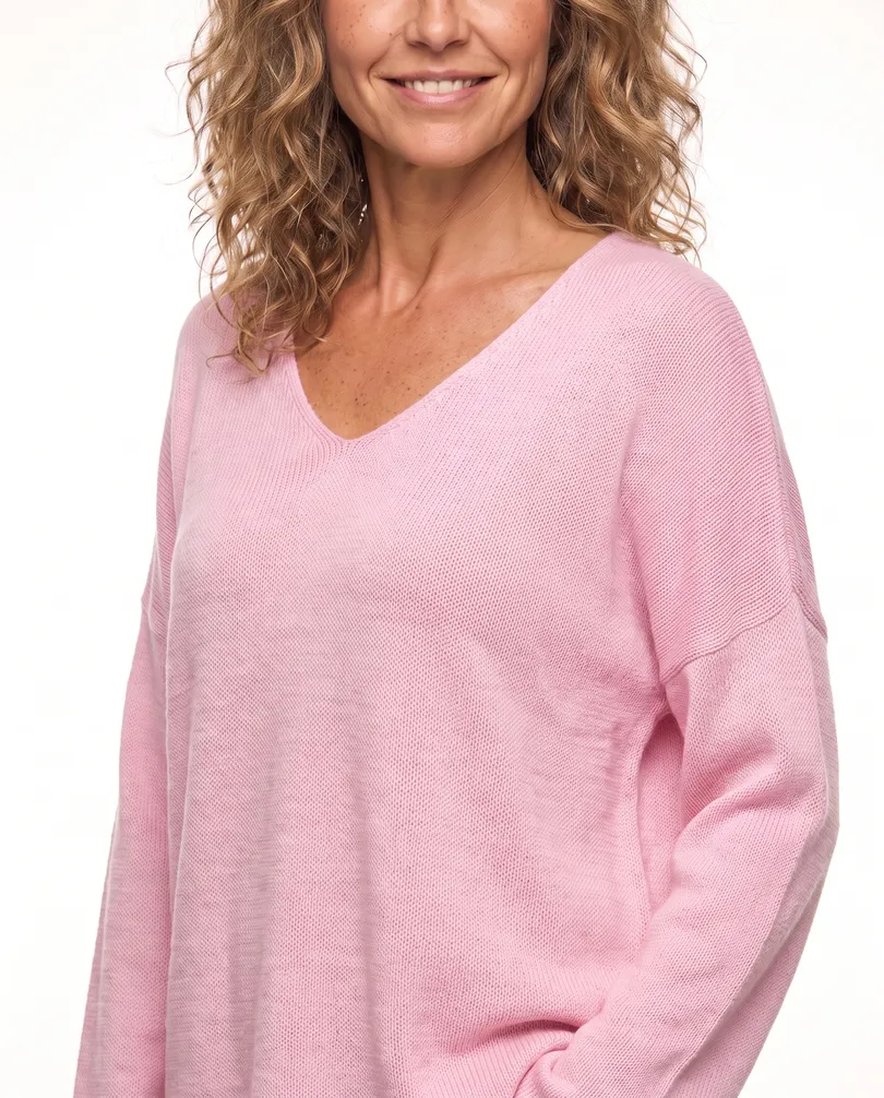 Pullover V-Ausschnitt in  rosa von Selected Touch (Bild 4)