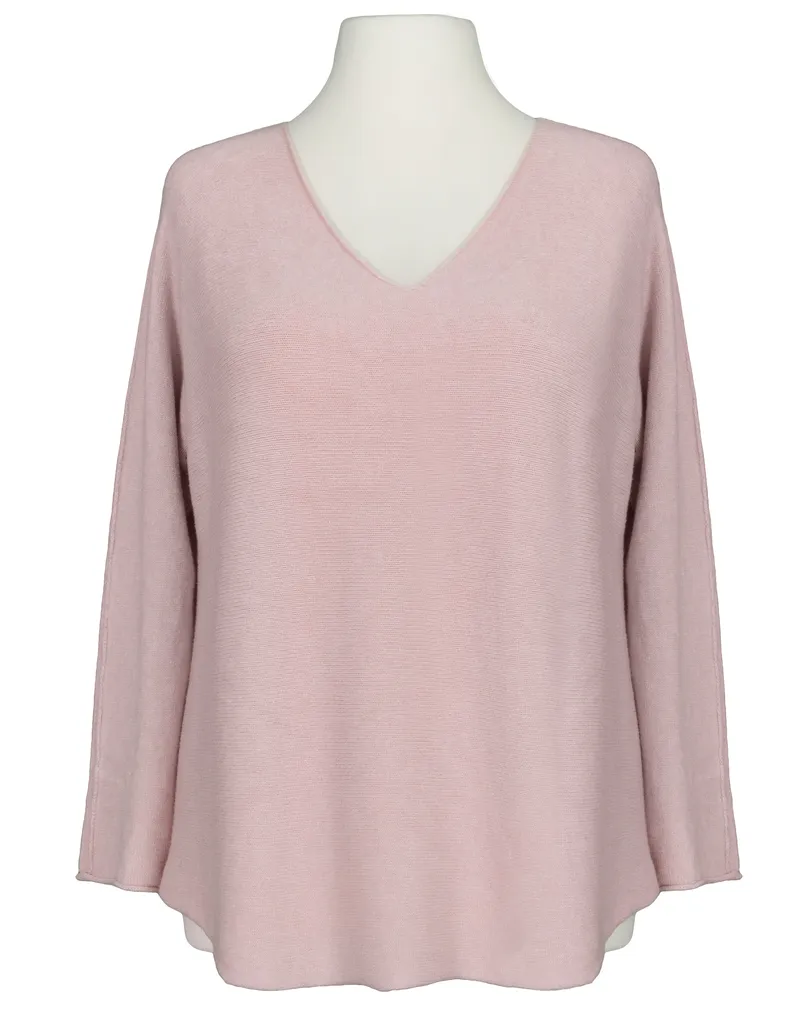 Pullover V-Ausschnitt in  rosa von Made in Italy (Bild 1)