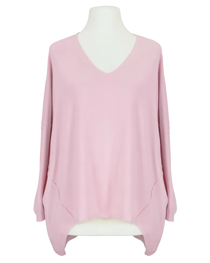 Pullover V-Ausschnitt in  rosa von Moda Italia (Bild 1)