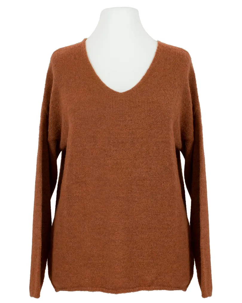 Pullover V-Ausschnitt in  rost von Italia Moda (Bild 1)