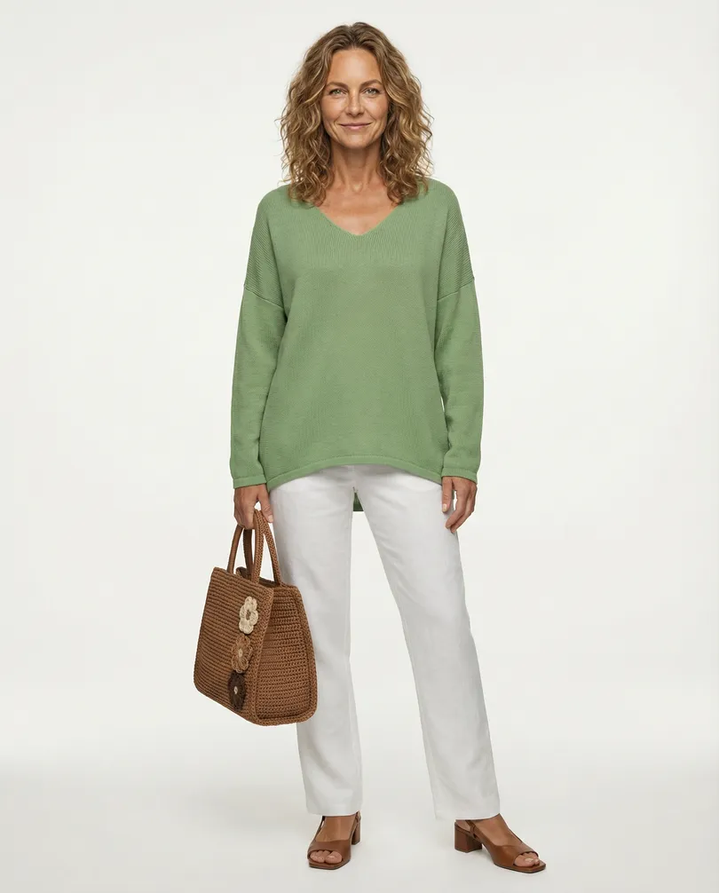 Pullover V-Ausschnitt in  salbei von Selected Touch (Bild 3)