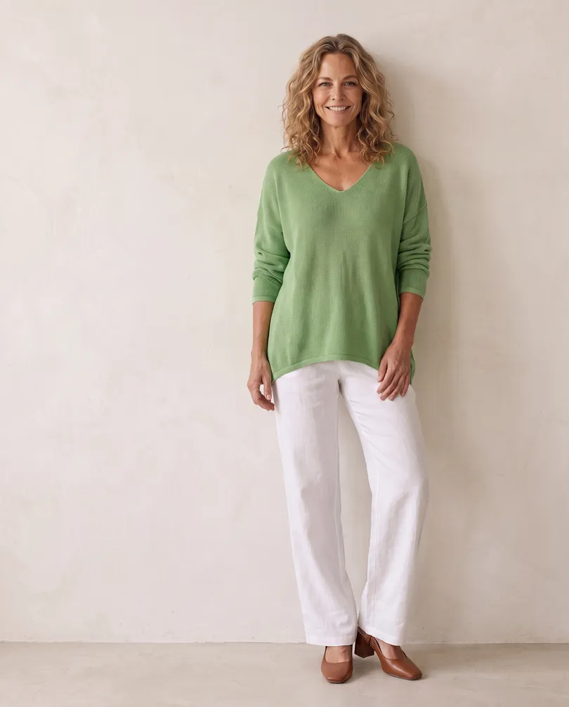 Pullover V-Ausschnitt in  salbei von Selected Touch (Bild 5)