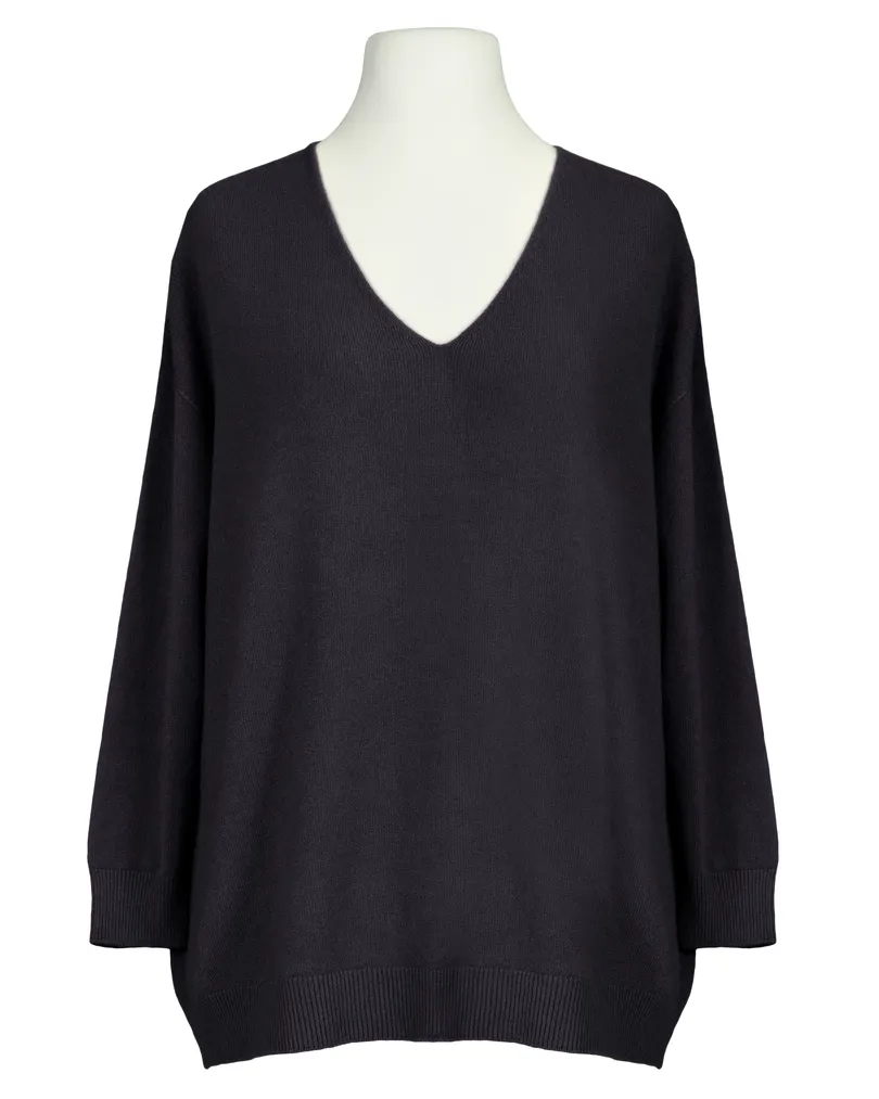 Pullover V-Ausschnitt in schwarz von Made in Italy