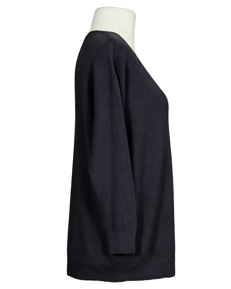 Pullover V-Ausschnitt in  schwarz von Made in Italy (Bild 2)