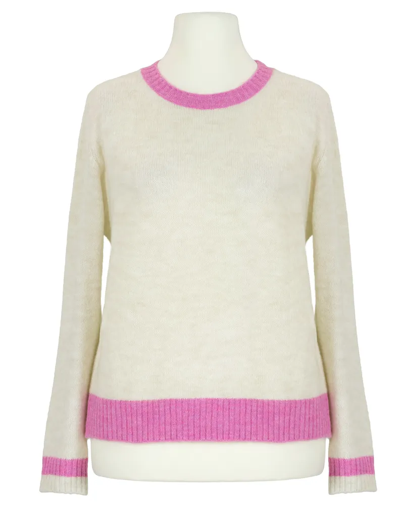 Pullover zweifarbig in  ecru von Made in Italy (Bild 1)