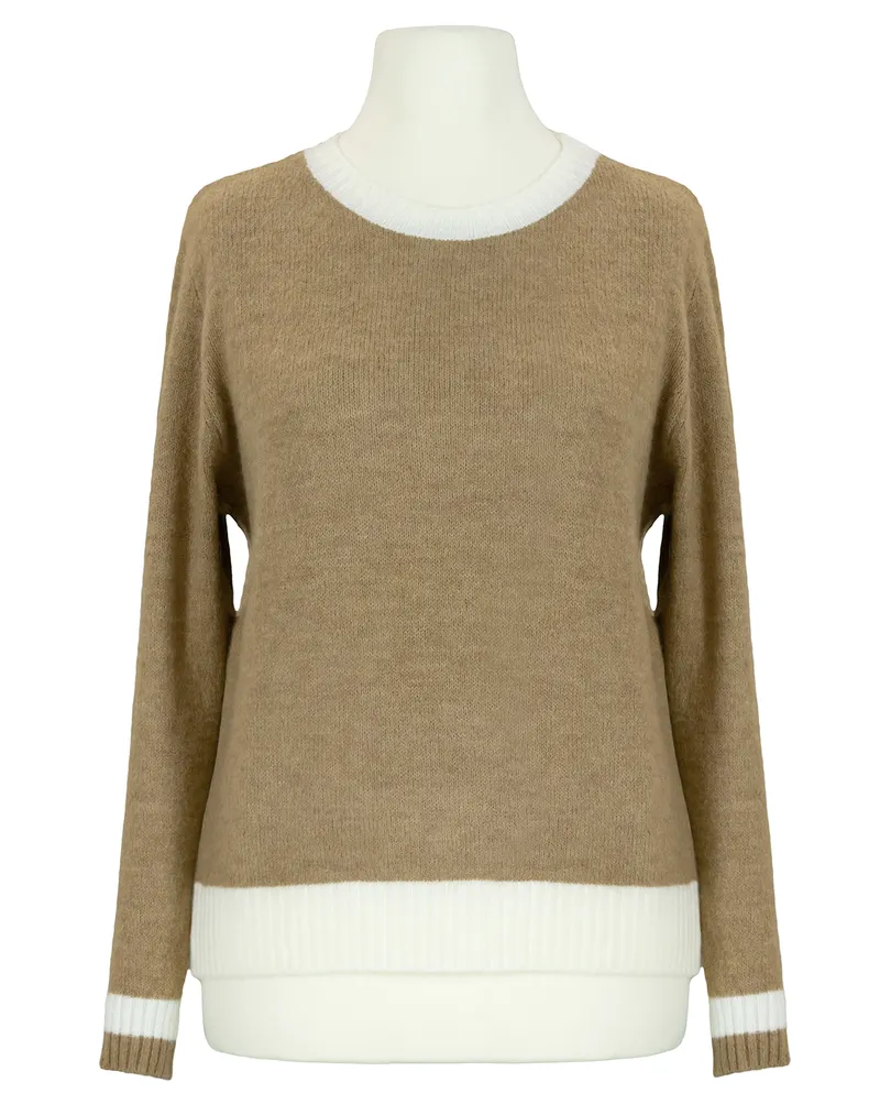Pullover zweifarbig in  karamell von Made in Italy (Bild 1)