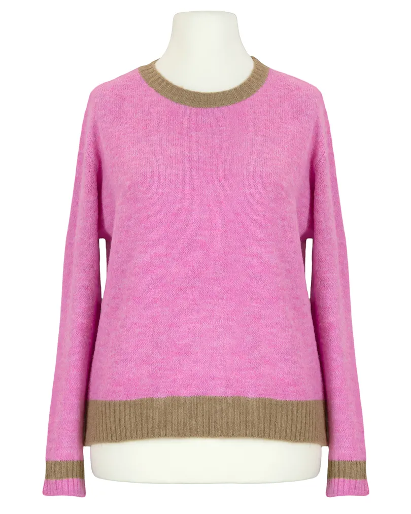 Pullover zweifarbig in  pink von Made in Italy (Bild 1)