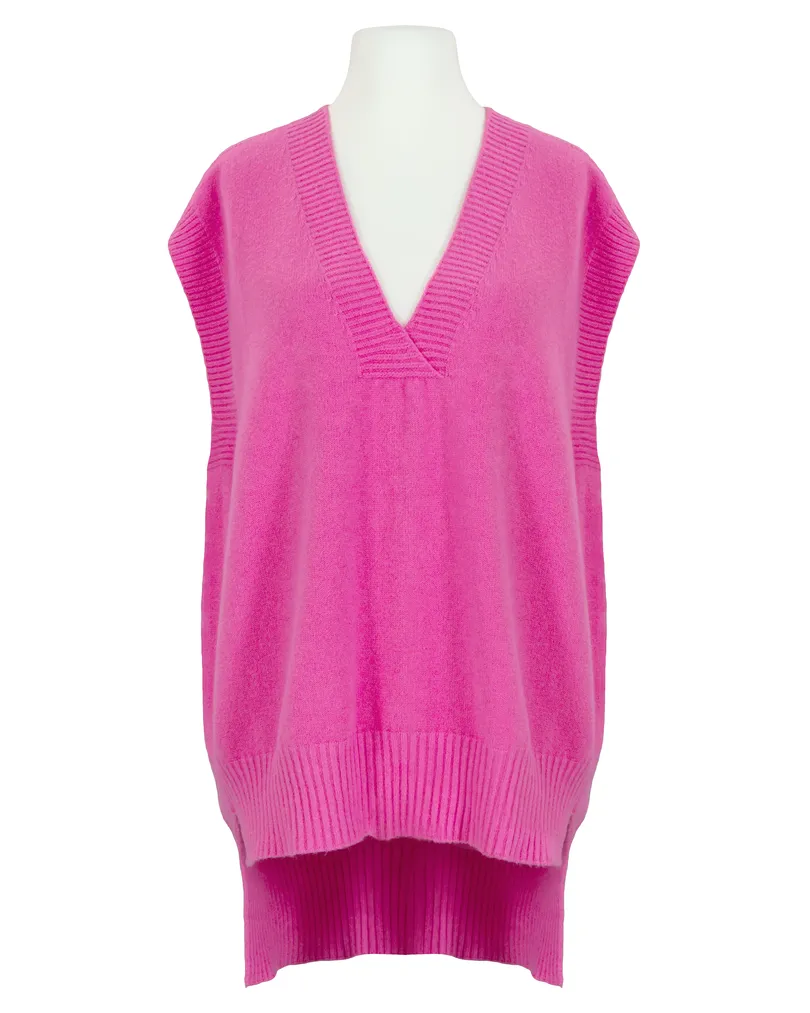 Pullunder V-Ausschnitt in  pink von Made in Italy (Bild 1)