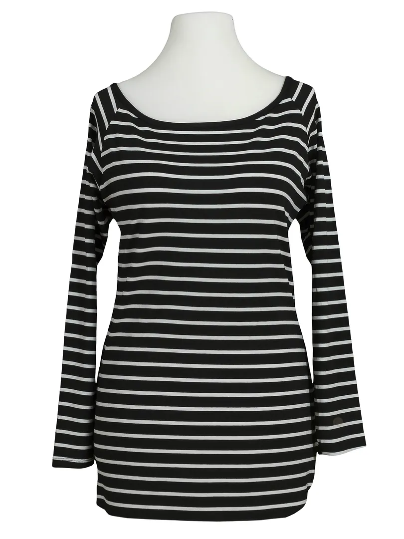 Longsleeve Streifen in  schwarz von fashion made in italy (Bild 1)