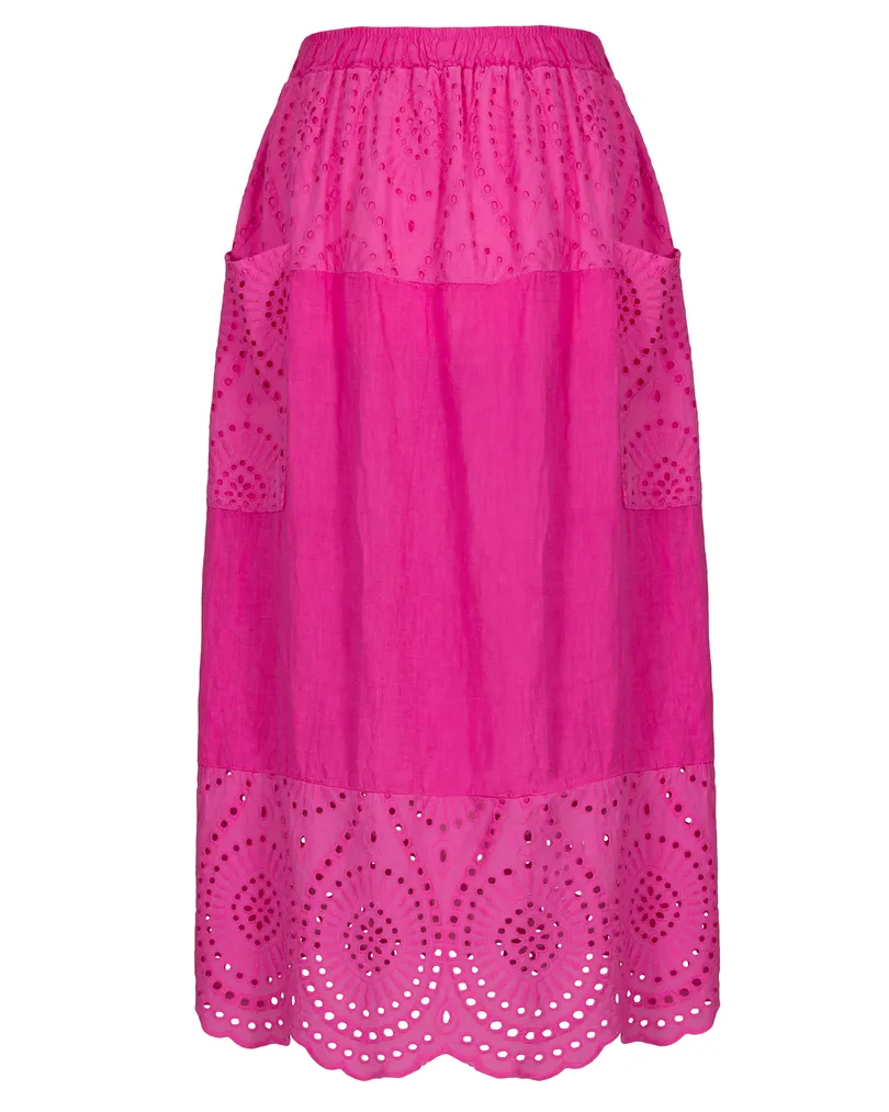 Rock mit Lochspitze in  pink von Made in Italy (Bild 1)