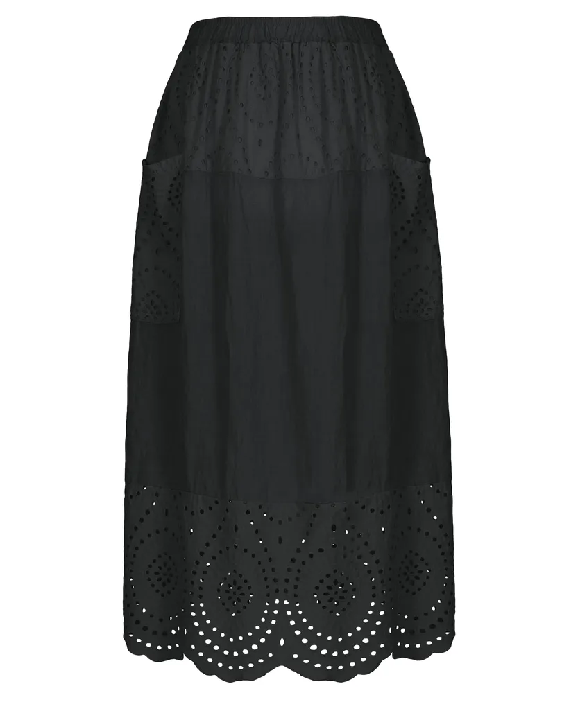 Rock mit Lochspitze in  schwarz von Made in Italy (Bild 1)