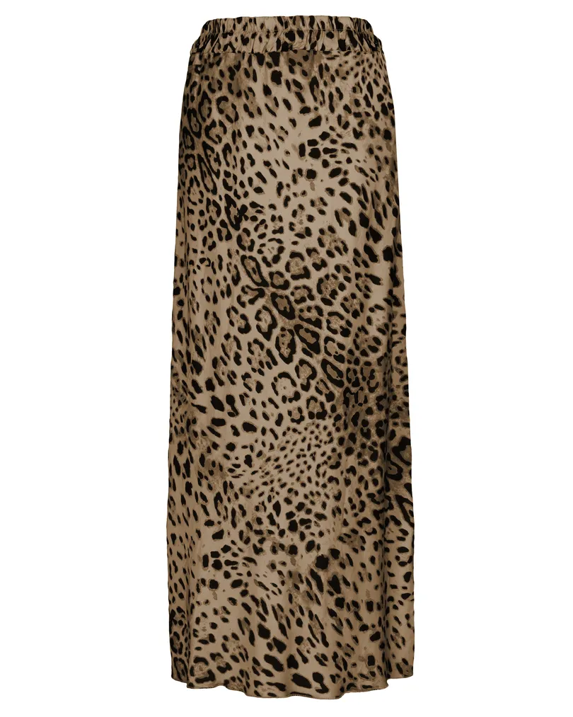 Rock Satin Leoprint in camel von Selected Touch