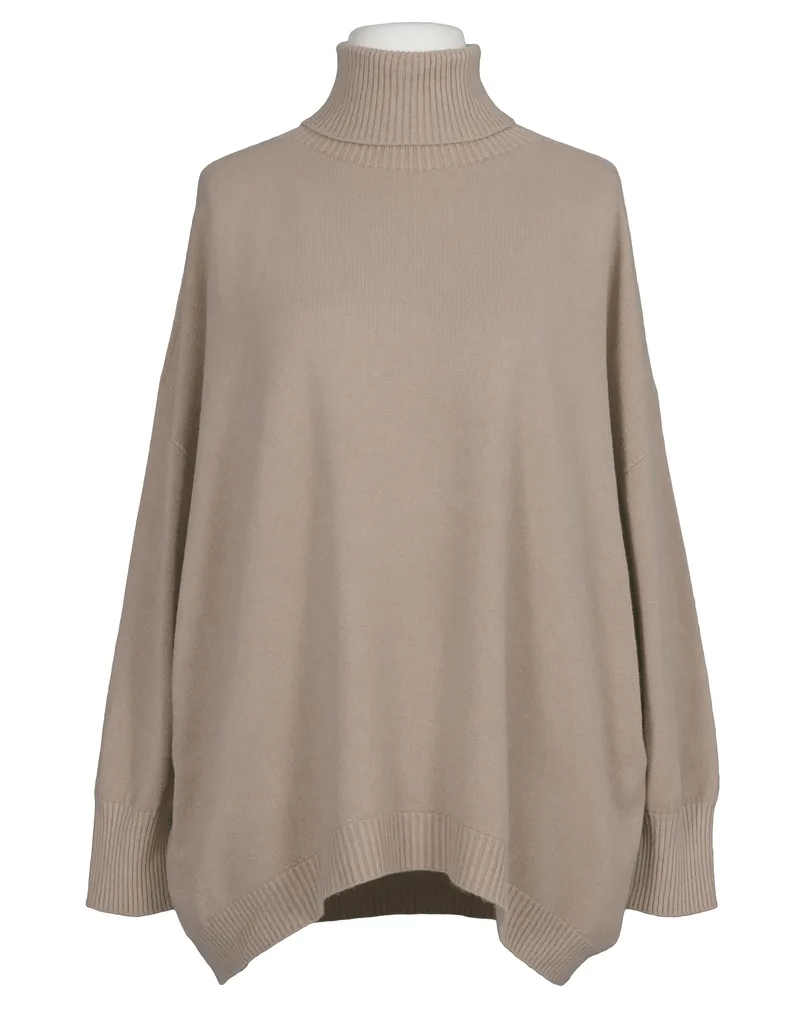 Rollkragenpullover in  taupe von Made in Italy (Bild 1)