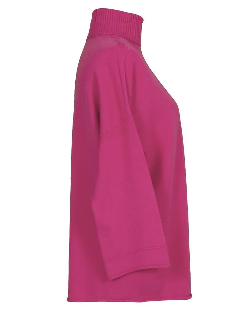 Rollkragenpullover Kastenform in  pink von Made in Italy (Bild 2)