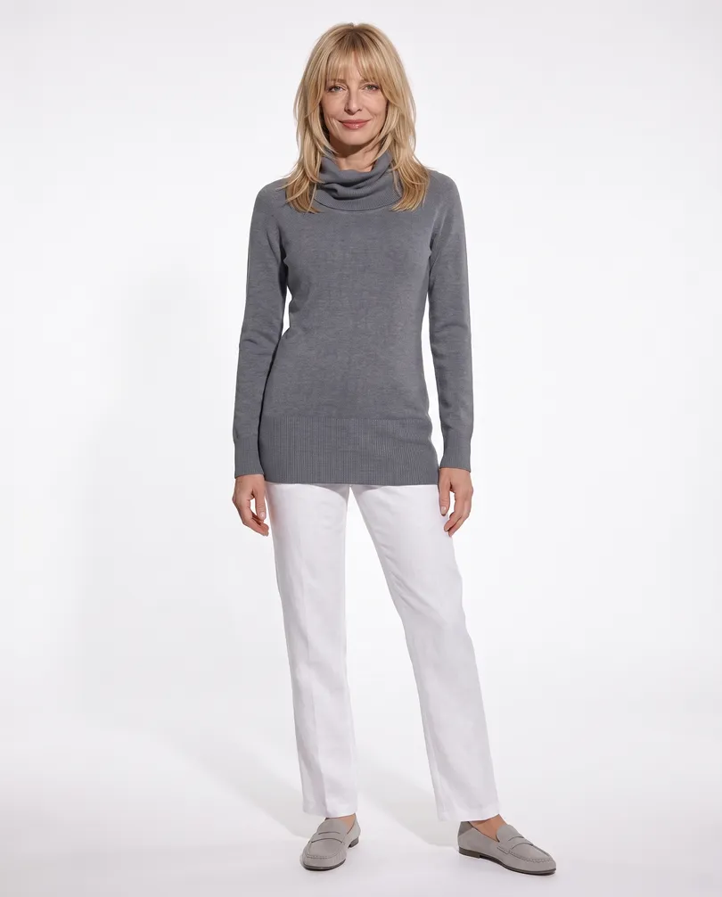 Rollkragenpullover mit Cashmere in  grau von Moda Italia (Bild 3)