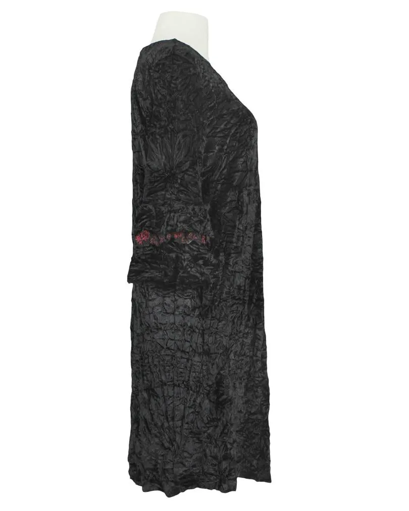 Samtkleid mit Volant in  schwarz von Zedd (Bild 2)