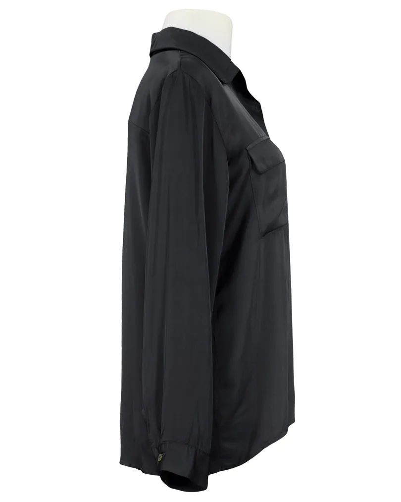 Satin Bluse in  schwarz von Monday Afternoon (Bild 2)