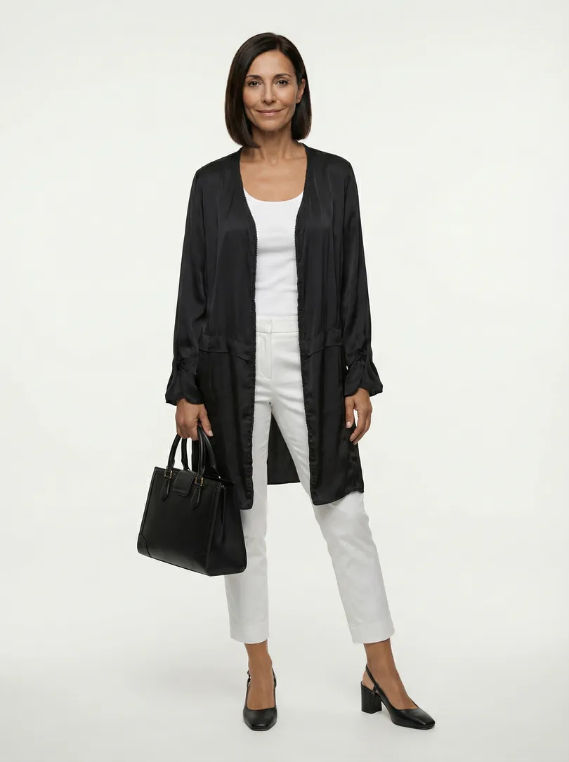 Satin Jacke mit Seide in  schwarz von XUNA (Bild 3)