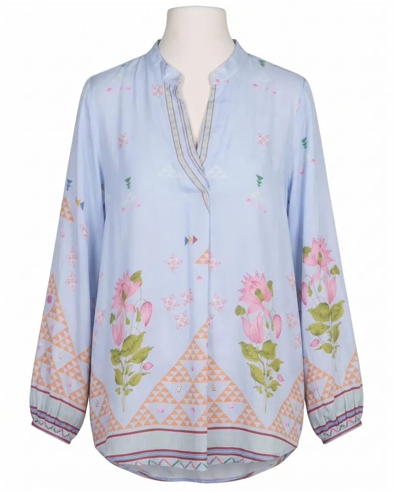 Satinbluse Floral in  hellblau von Sarah (Bild 1)
