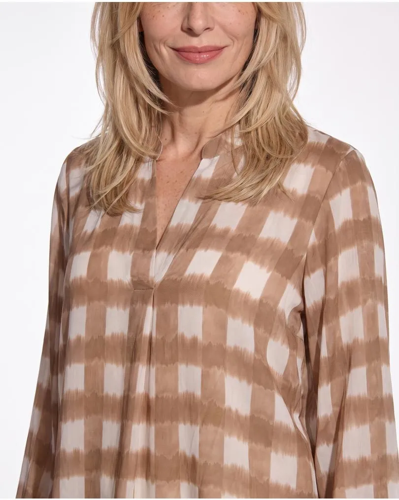 Satinbluse Karomuster in  camel von Sarah (Bild 4)