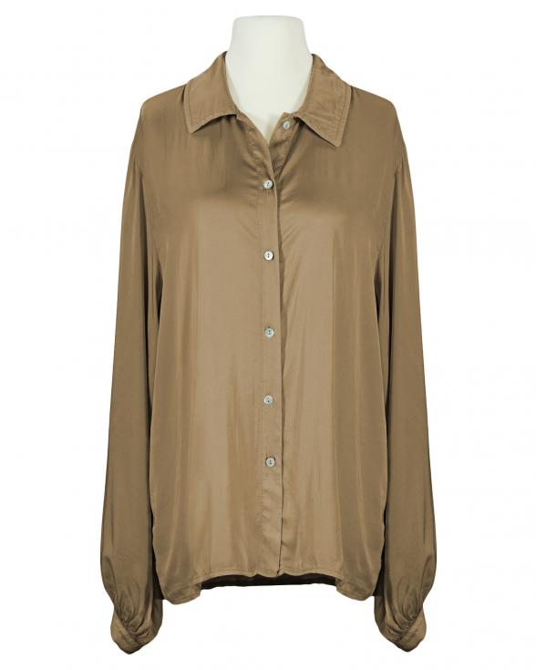 Satinbluse mit Seide in cognac von Monday Afternoon