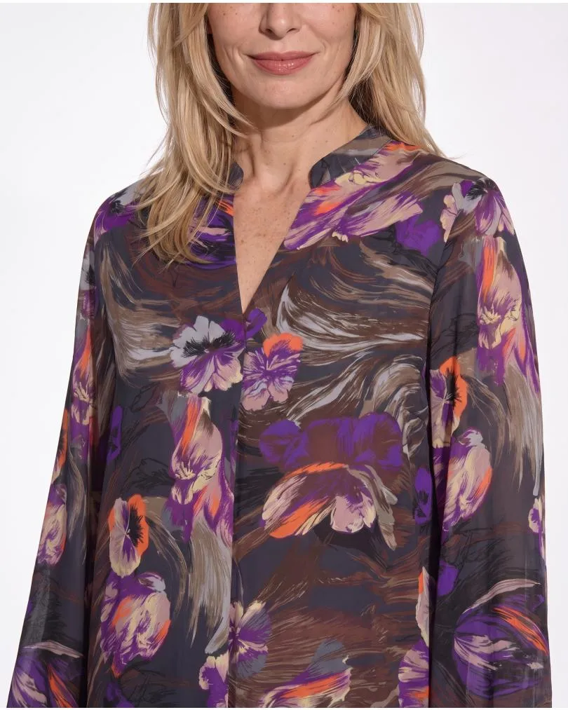Satinbluse mit Seide Floral in  bunt von Made in Italy (Bild 4)