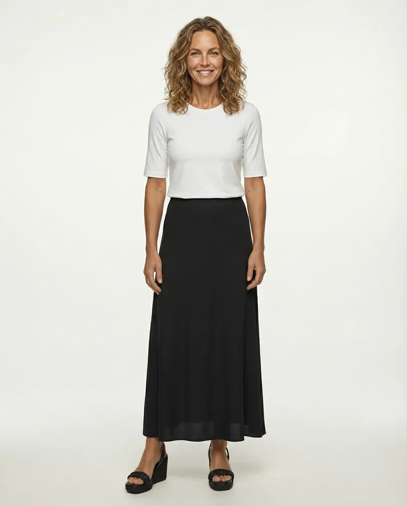 Satinrock A-Linie in  schwarz von IMPRESS (Bild 2)