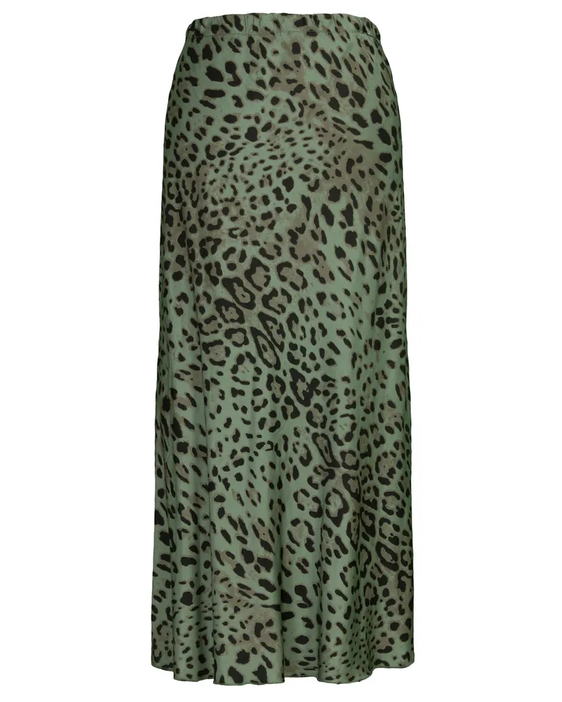 Satinrock Leoprint in  khaki von Selected Touch (Bild 1)