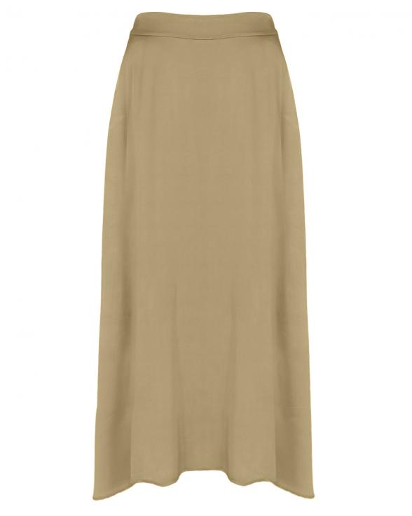 Satinrock mit Seide in camel von Selected Touch