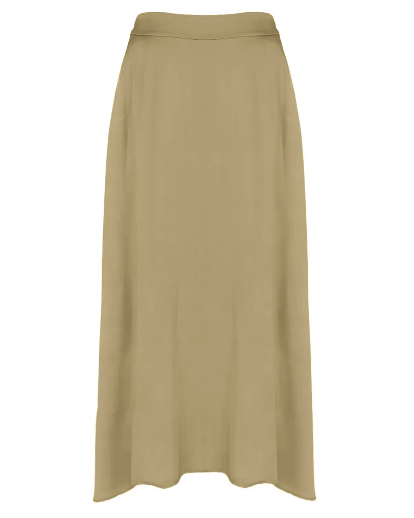Satinrock mit Seide in camel von Selected Touch