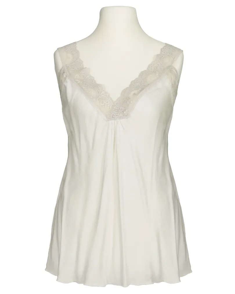 Satintop mit Spitze in  beige von Made in Italy (Bild 1)