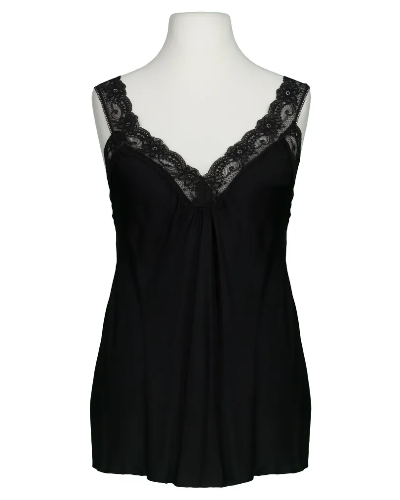 Satintop mit Spitze in  schwarz von Made in Italy (Bild 1)