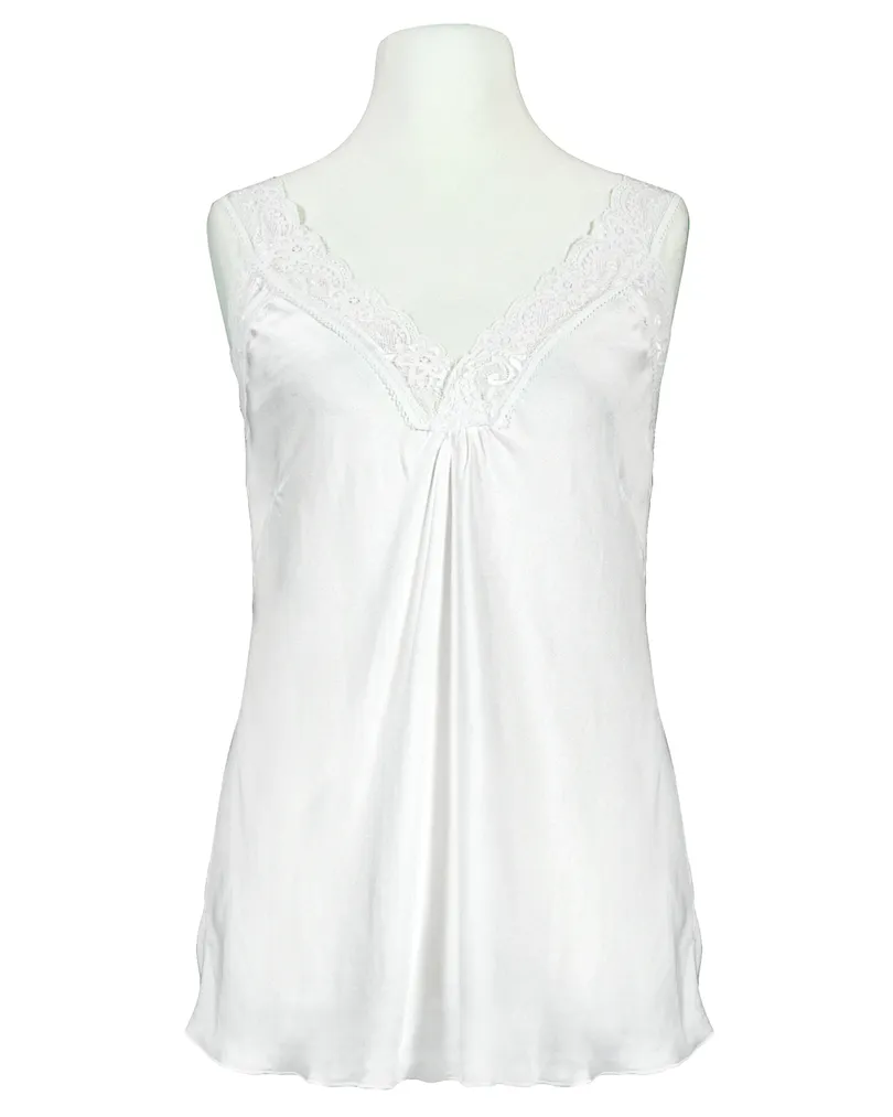 Satintop mit Spitze in  wei� von Made in Italy (Bild 1)