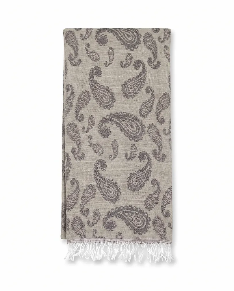 Schal mit Paisley Muster in taupe von fashion made in italy