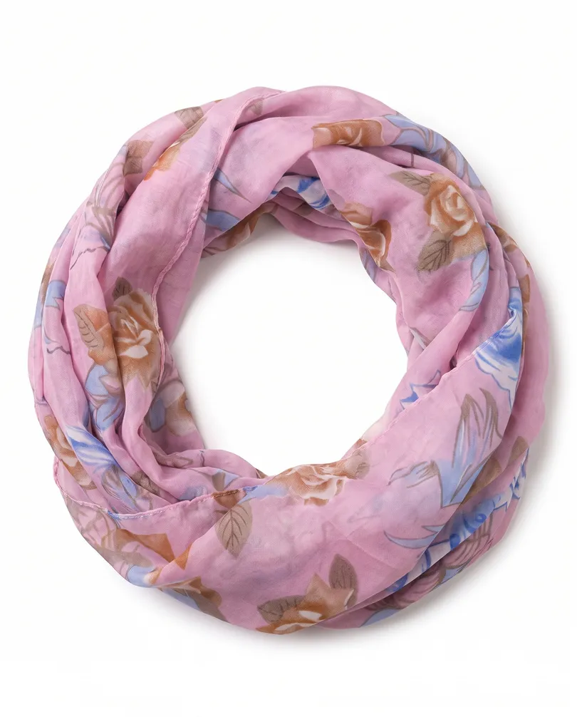 Schlauchschal gebl�mt in rosa von fashion made in italy