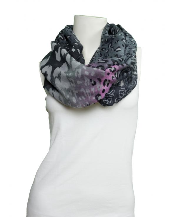 Schlauchschal gemustert in grau von fashion made in italy