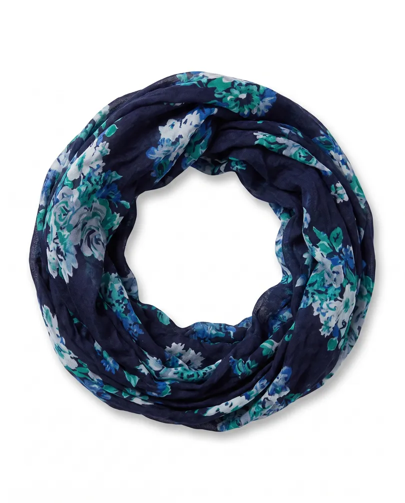Schlauchtuch mit Bl�ten in  blau von fashion made in italy (Bild 1)