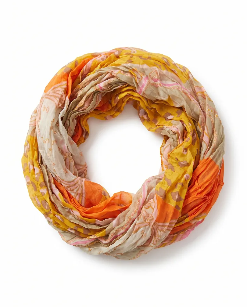Schlauchtuch mit Seide in orange von fashion made in italy