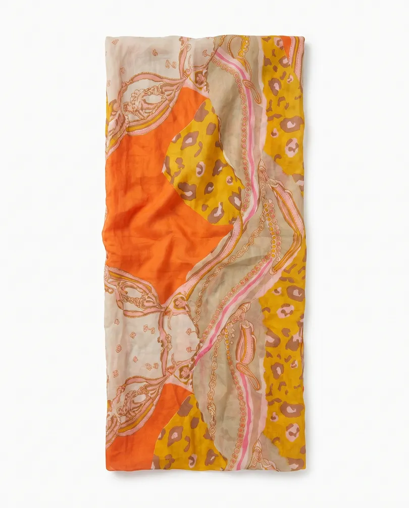 Schlauchtuch mit Seide in  orange von fashion made in italy (Bild 2)