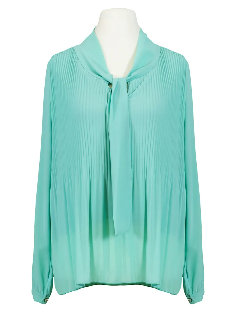 Schluppenbluse mit Plissee in aqua von Montan