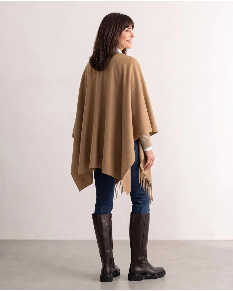 Schultertuch mit Fransen in  camel von Moda Italia (Bild 4)