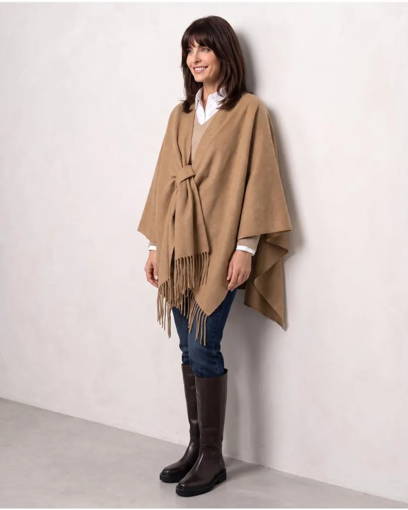 Schultertuch mit Fransen in  camel von Moda Italia (Bild 7)
