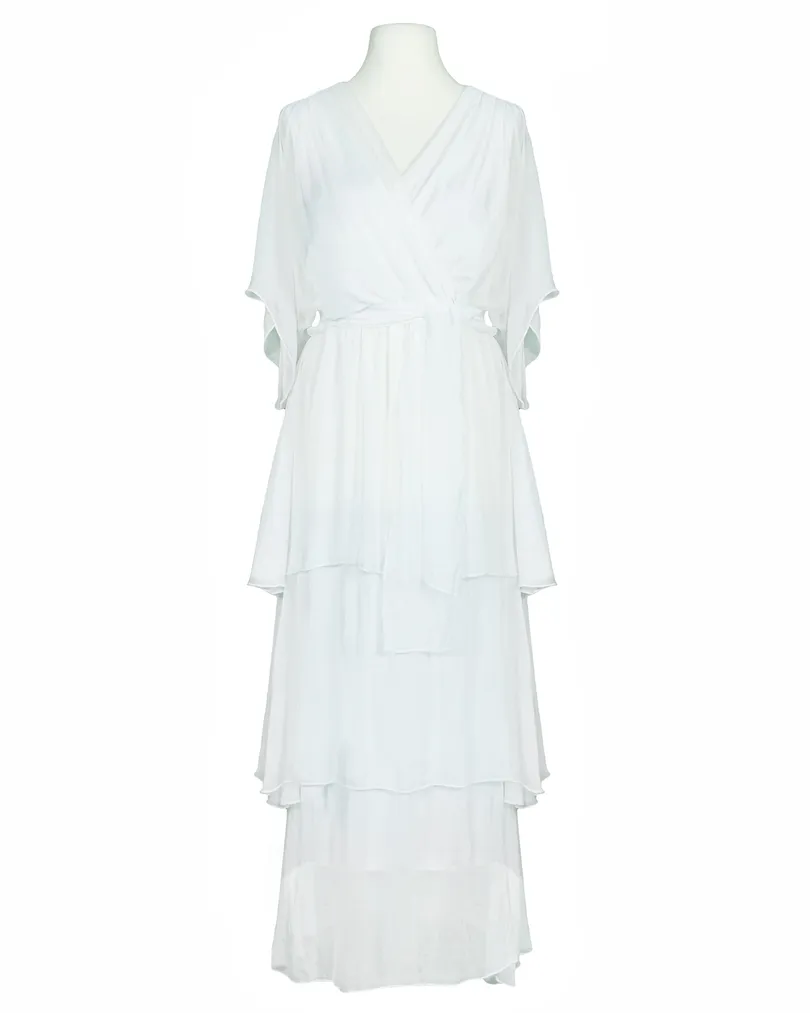 Seidenkleid mit Volant in  wei� von Made in Italy (Bild 1)